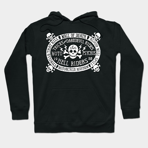 Hell Rider 19/38 Moto Psychos Hoodie by CosmicAngerDesign